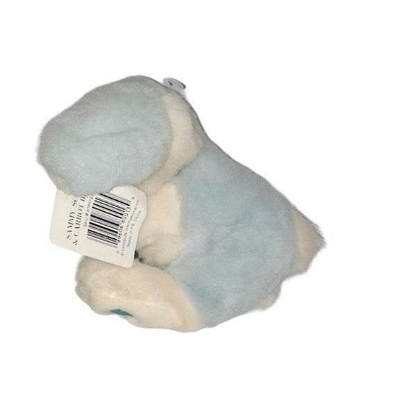 Chosun International Blue & White Bunny Rabbit Pleather Nose Paws Plush 8" - Picture 2 of 10